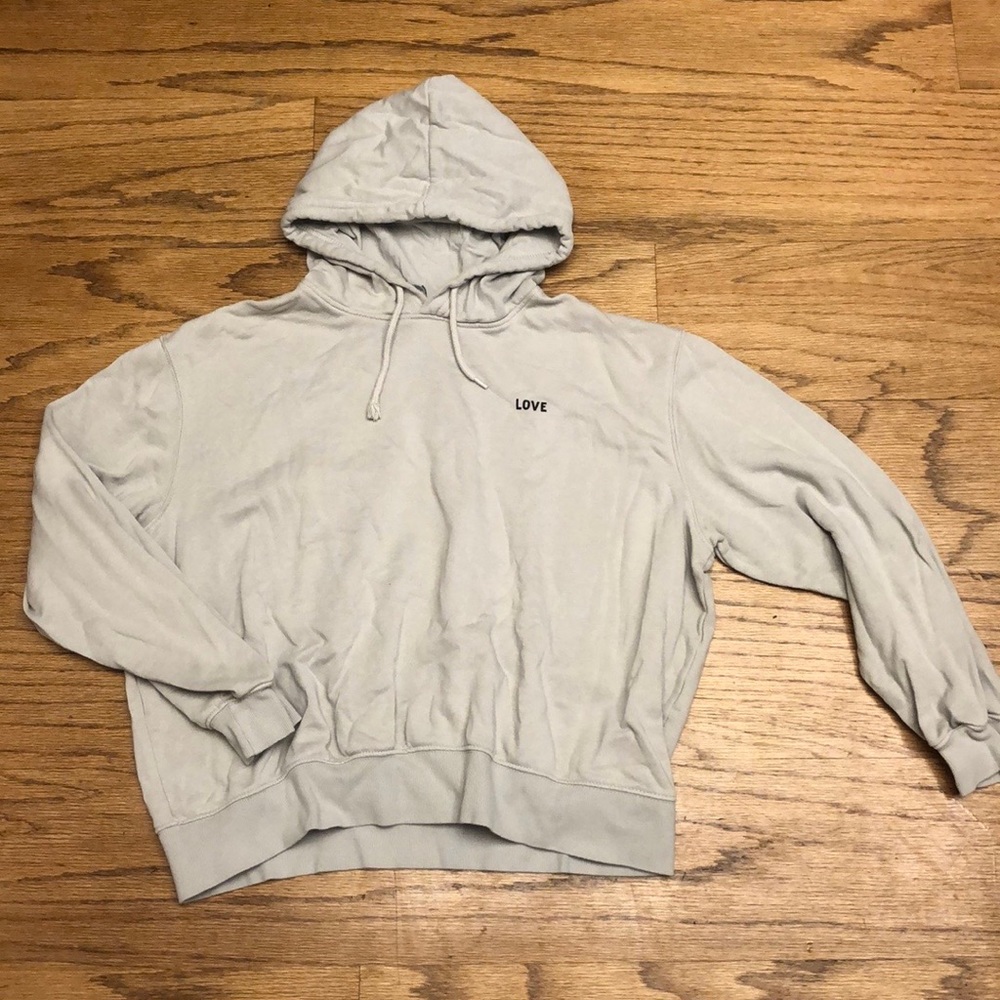 womans cream hoodie “love”